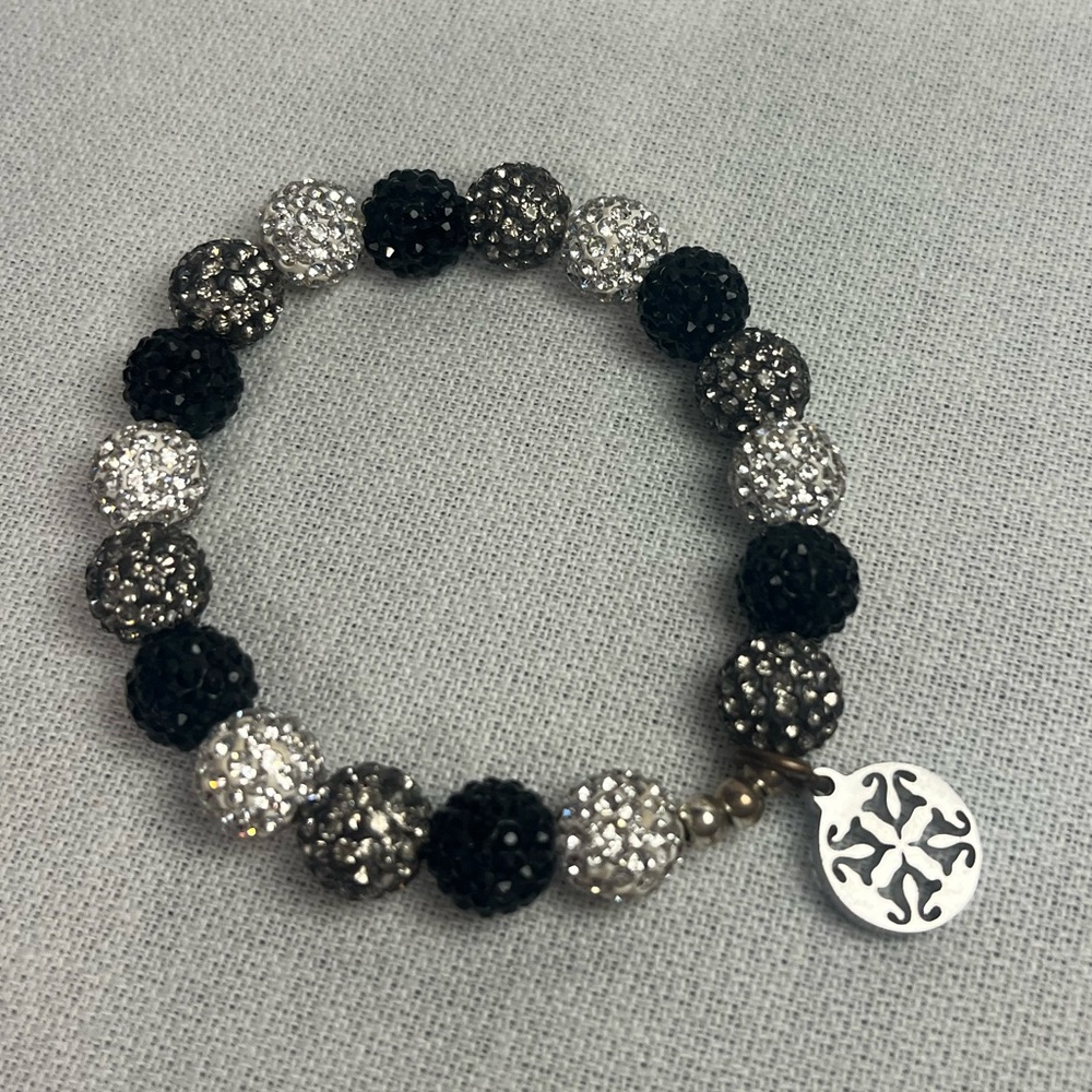 Rustic Cuff Bracelet (Black, Silver)